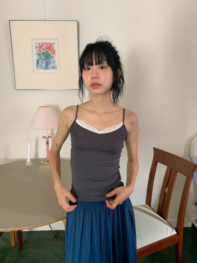 BAON（バオン）の「Layered Lace Strap Sleeveless（Tops）」