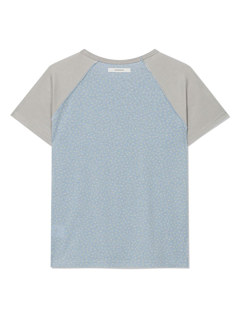 STAR CONTRAST RAGLAN T-SHIRT(BLUE)