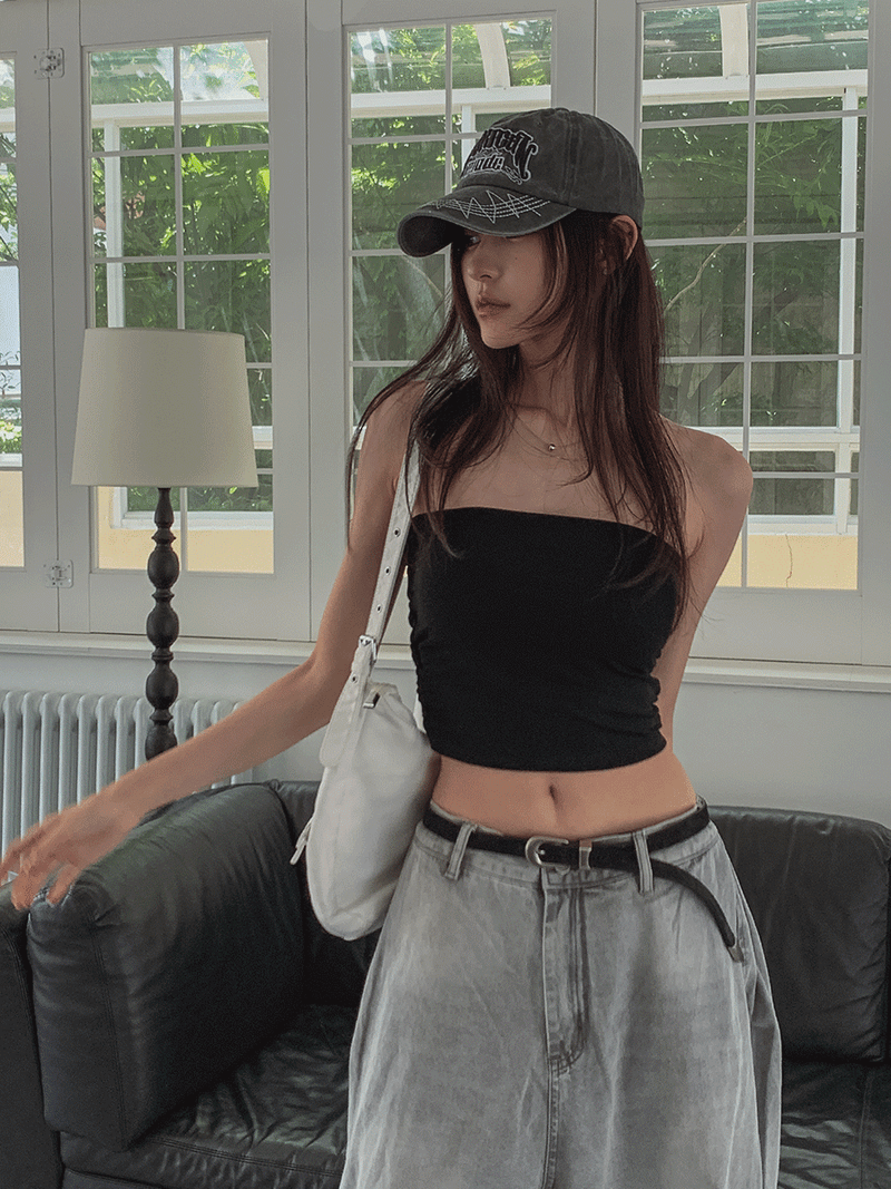 ULAN（ユレン）の「[U-BASIC] Side Shirring Tube Top (+With Cup)（Tops）」