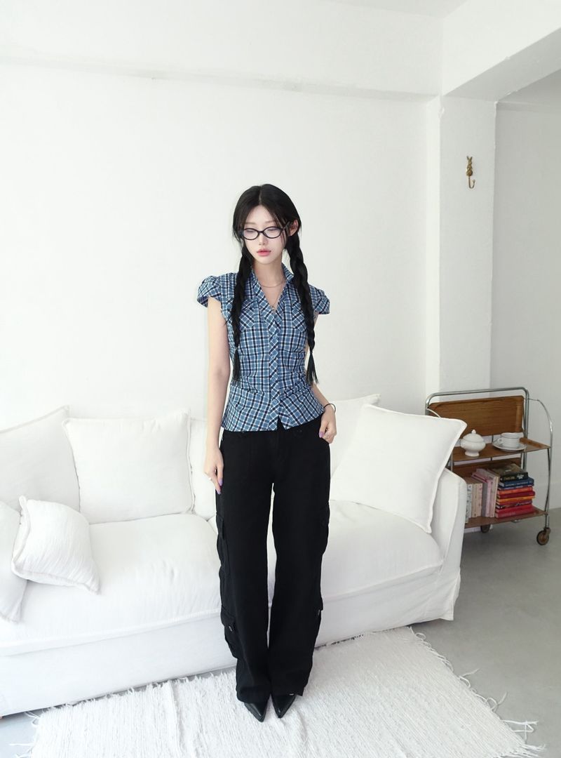 Birthdayeve（バースデーイブ）の「blue checkered shirt（Tops）」