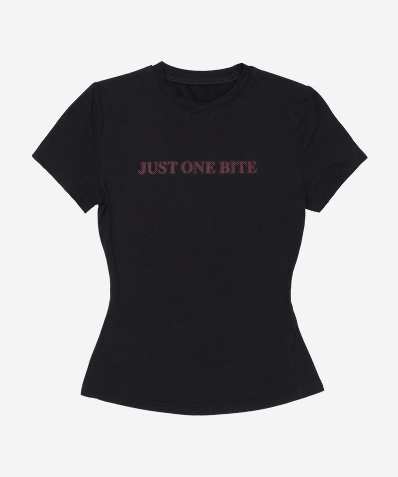 JUST ONE BITE Slim-Fit Tee #Black