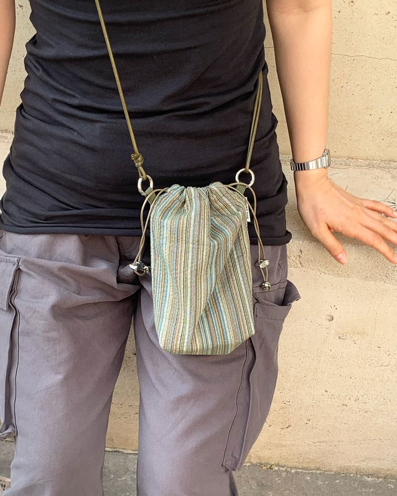 Hippie stripes mini bag GREEN