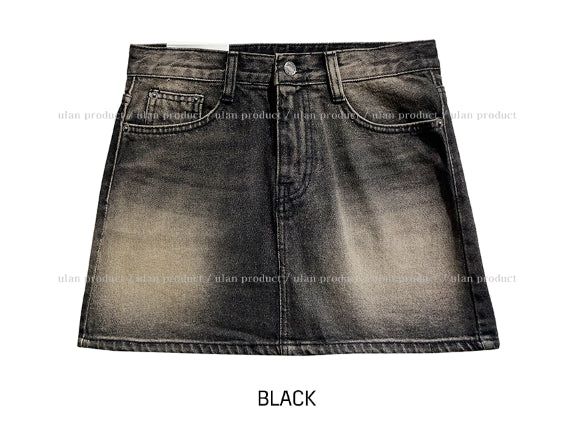 Lao washing denim mini skirt