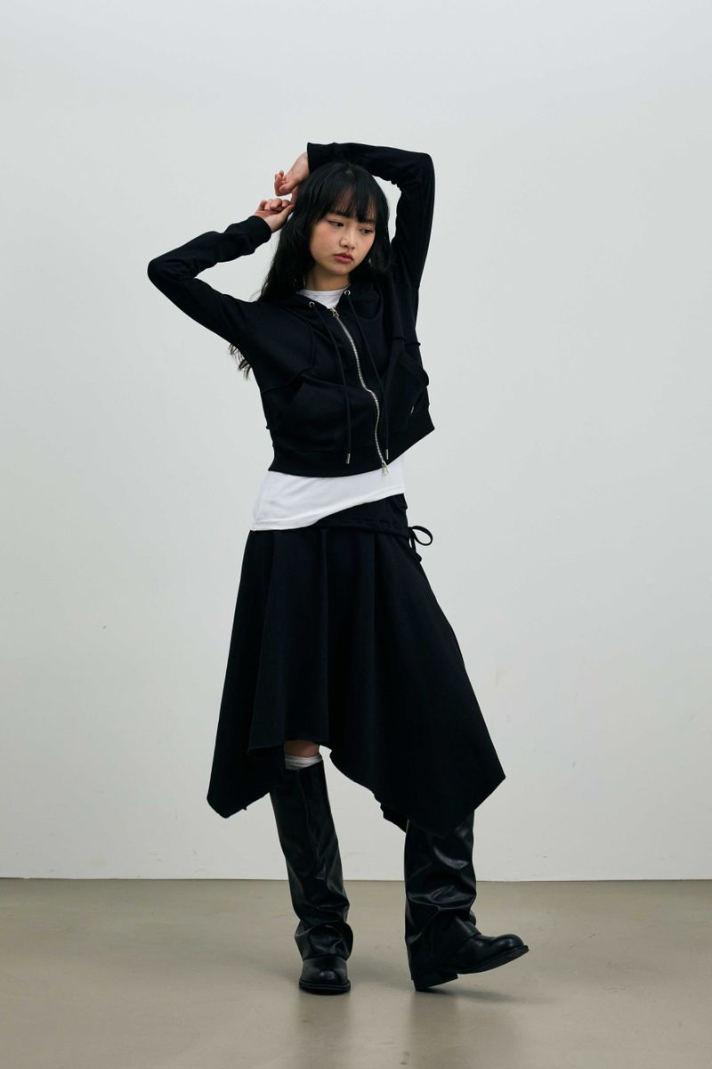 SILENT MIRAGE SWEAT SKIRT / BLACK