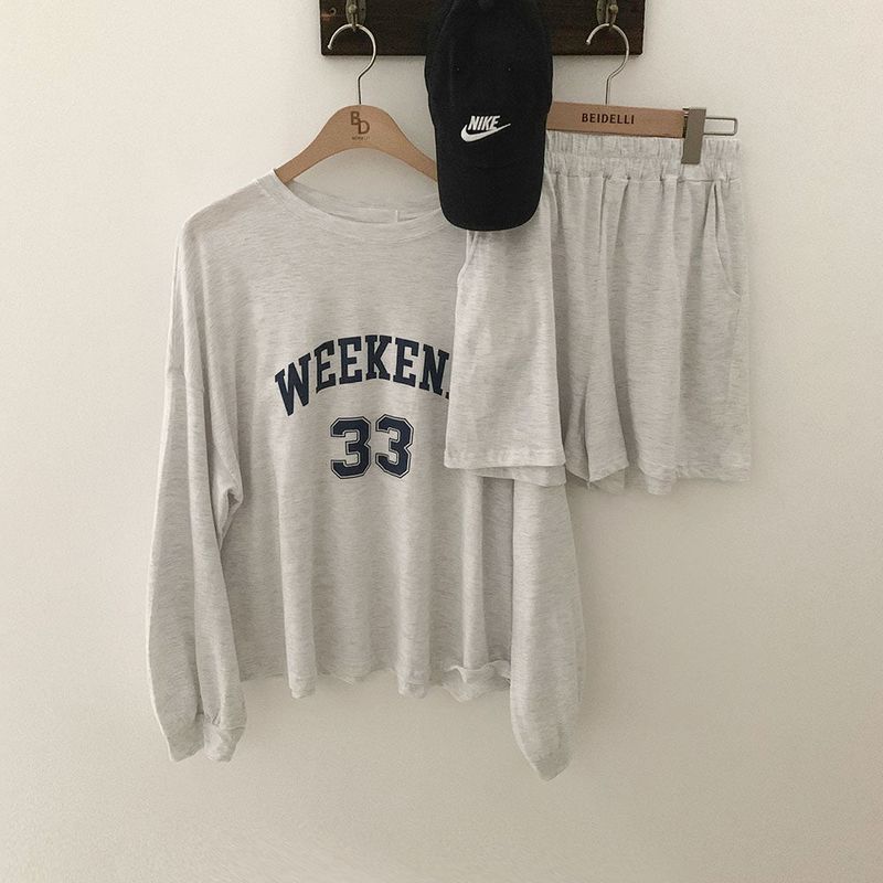 [Sweat + shorts] loose training set