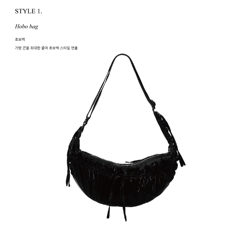 2WAY SHIRRING MAY LILY BAG_BLACK