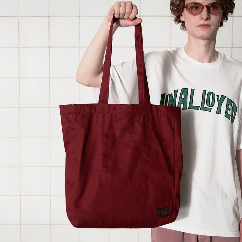 BUTTON LOGO ECO BAG / BURGUNDY