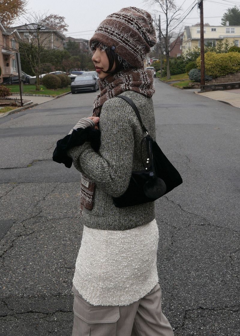 Velvet Mini Shoulder Bag_Black