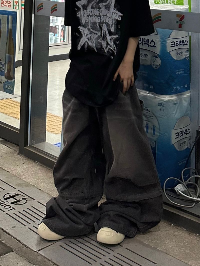 パネル デニム カーペンター パンツ