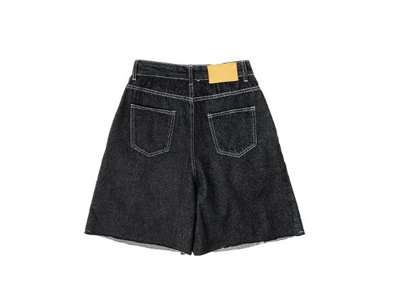 トクティ カットオフ ピンタック デニム バミューダ ショーツ