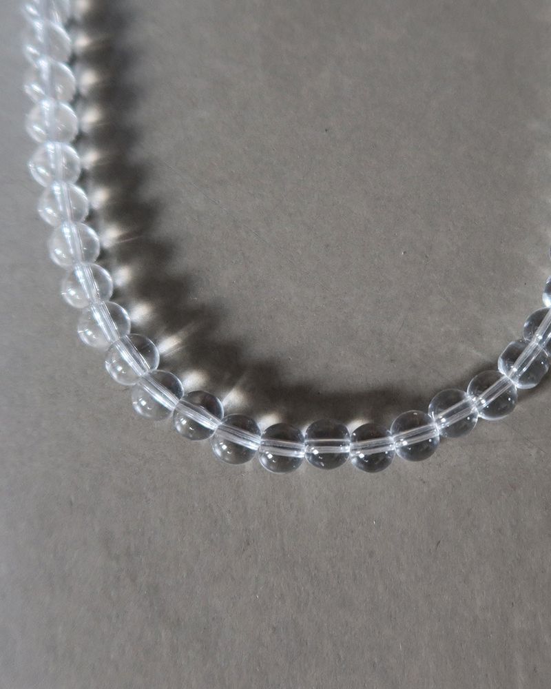 Transparent 8mm pearl ball necklace