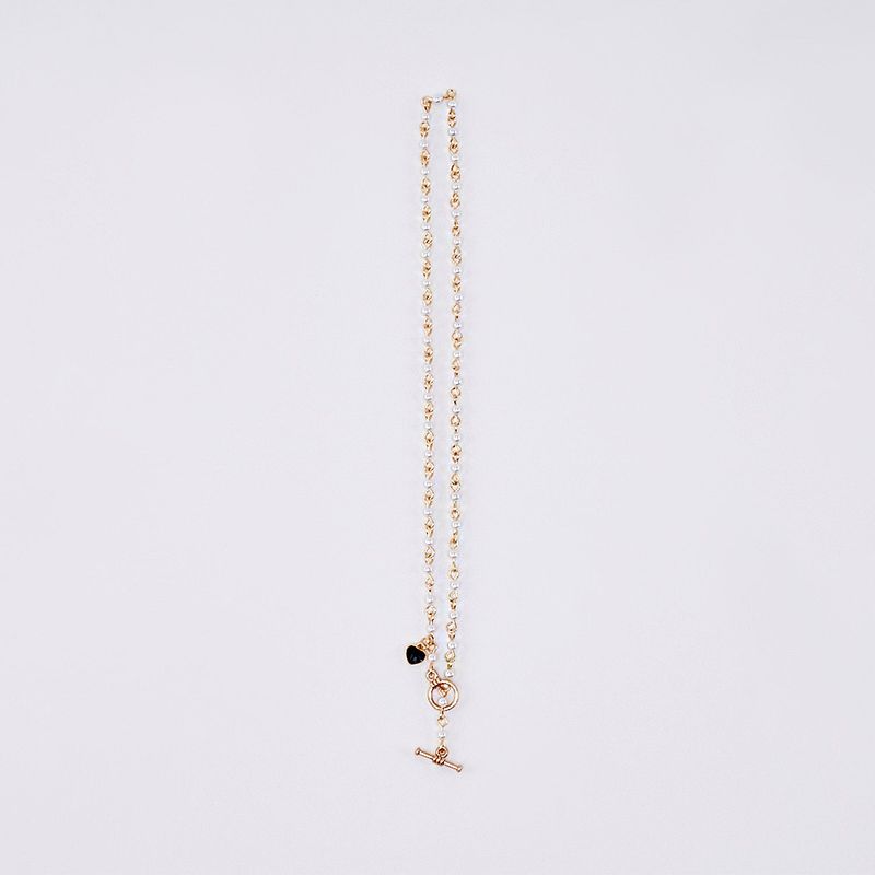 HEART TOGGLE PEARLS CHOKER