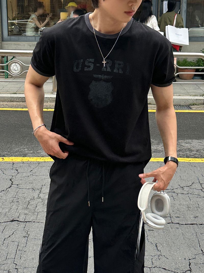 LMN USビンテージリンガー半袖Tシャツ (4 colors)