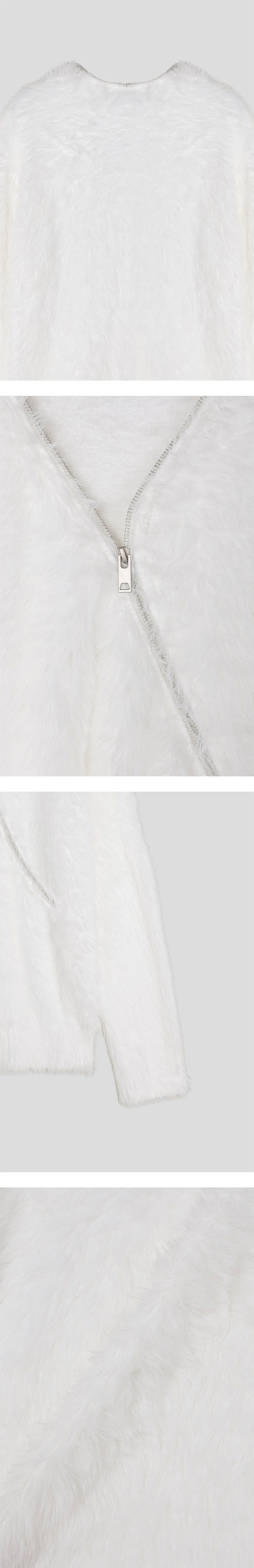 [F/W] Angora brush side zipper knit(2color)