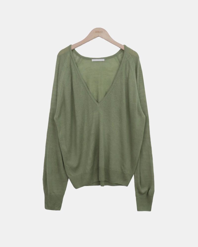 Ria Deep V-Neck Long-Sleeve Knit