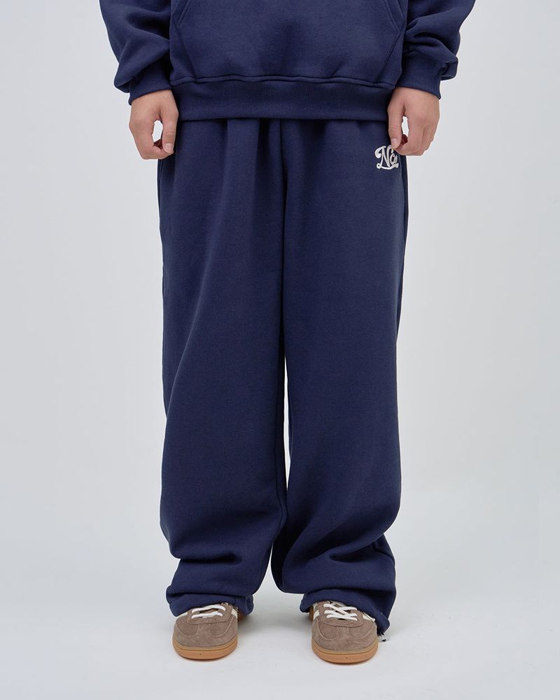 UNDERLINE LOGO SWEAT PANTS - NAVY