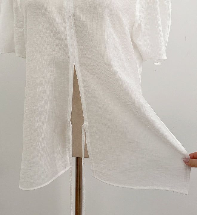 Illien Round Cross Wrap Blouse