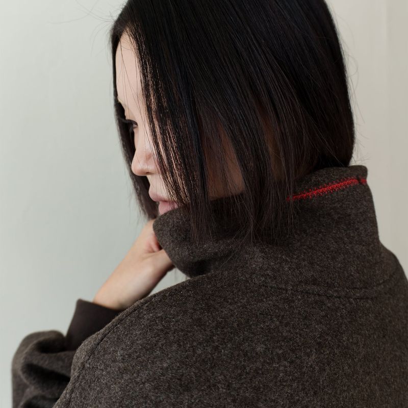 Bean wool pullover / Brown