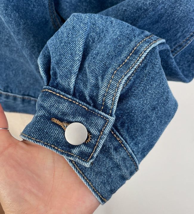 Milo Big Collar Crop Denim Jacket