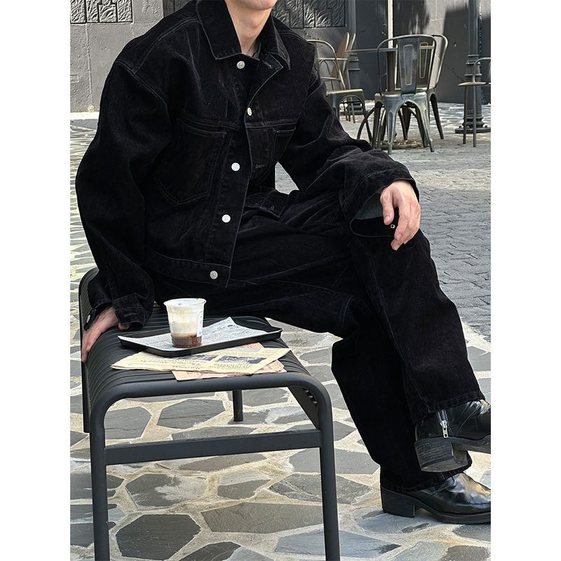 [F/W] ベルベットデニムクロップジャケット(2color)