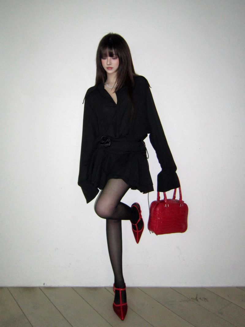 Shirt frill dress