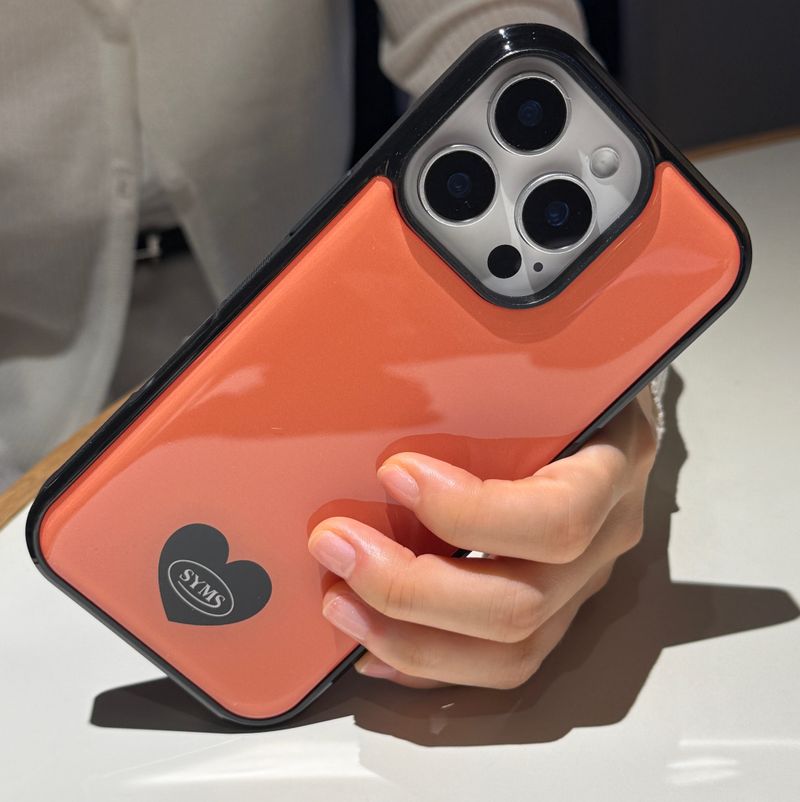 Peach Mood Heart epoxy bumper case