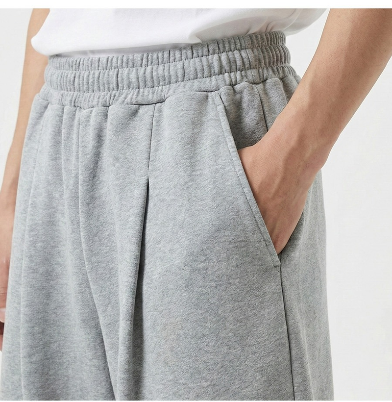 Balloon Curved Sweat Bermuda Pants Gray Gothic