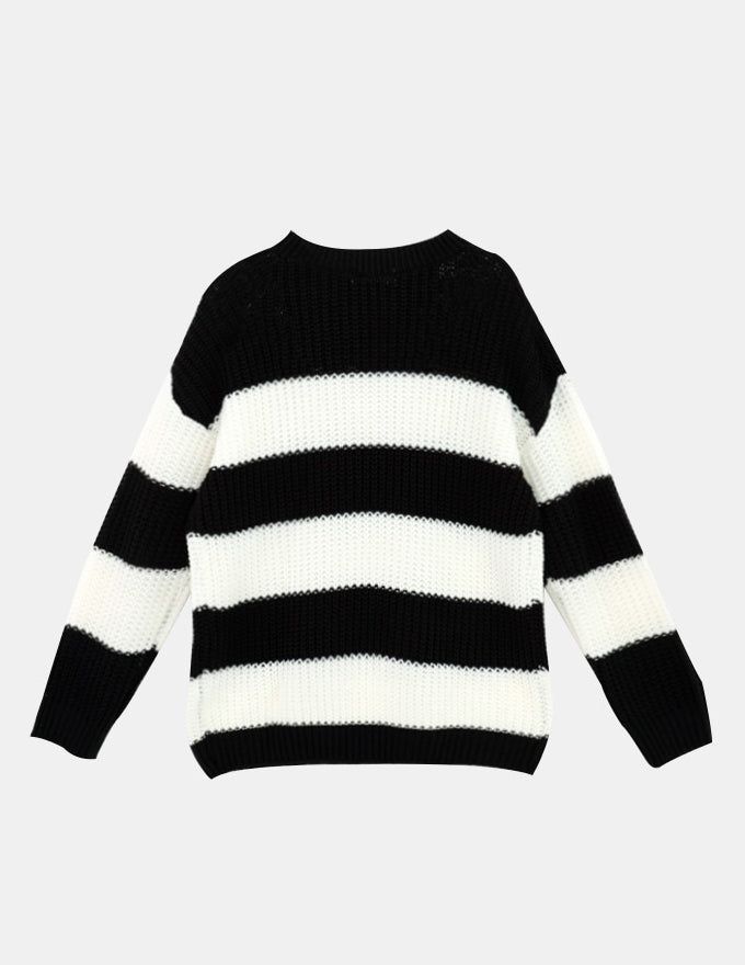 Damage Stripe Over-fit Knit