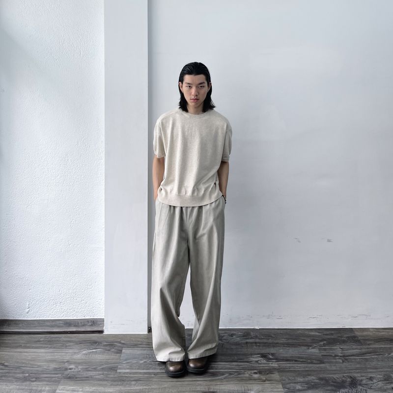 Slate Wide-Silhouette Trousers