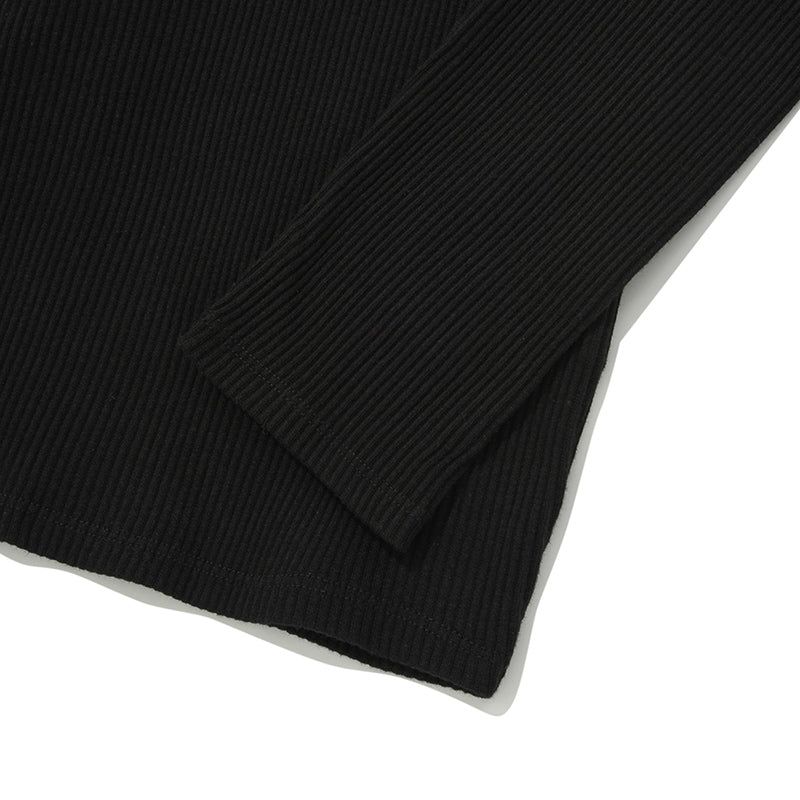 CHERRY BASIC TURTLE NECK T-SHIRT [BLACK]