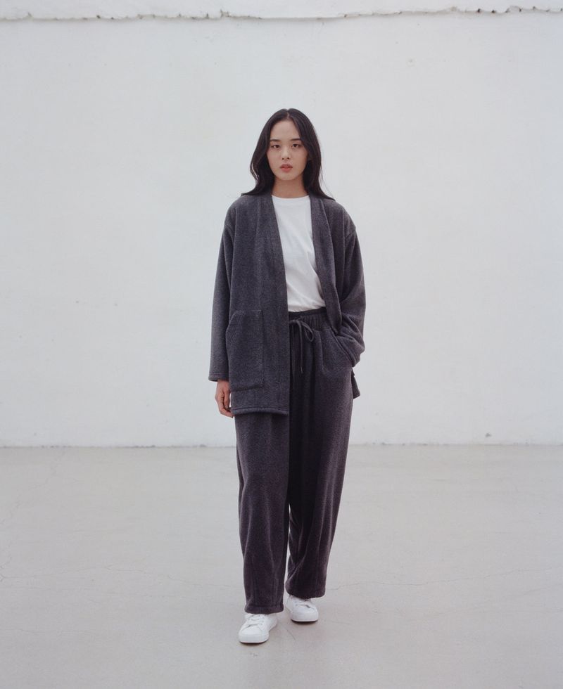WARM-FLEECE BALLOON PANTS (Charcoal)