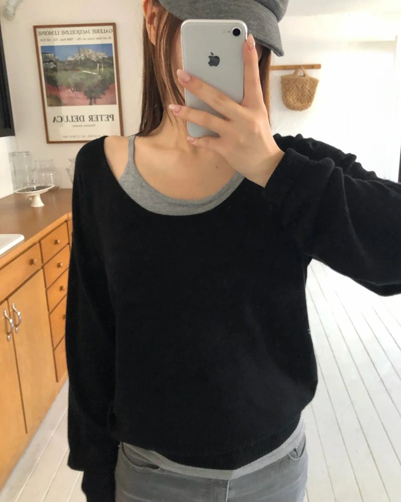 [ORIGINAL] Selly Deep U-Neck Sleeveless Set