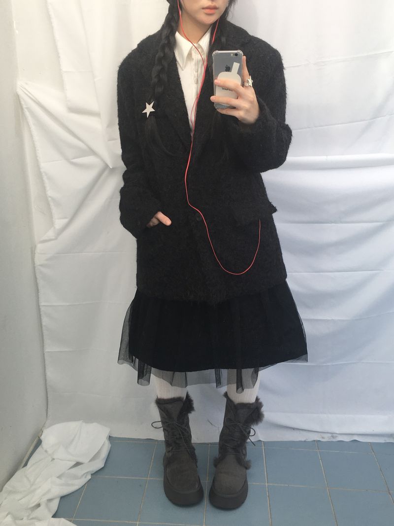 Hairy cream jacket