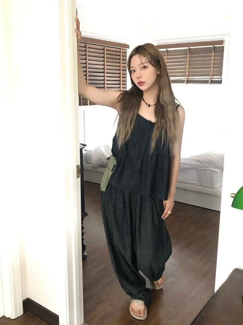 Cherish denim set up sleeveless
