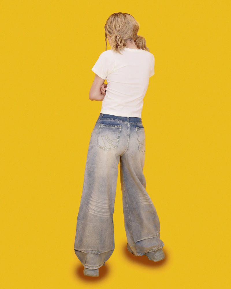 papaya low denim pants