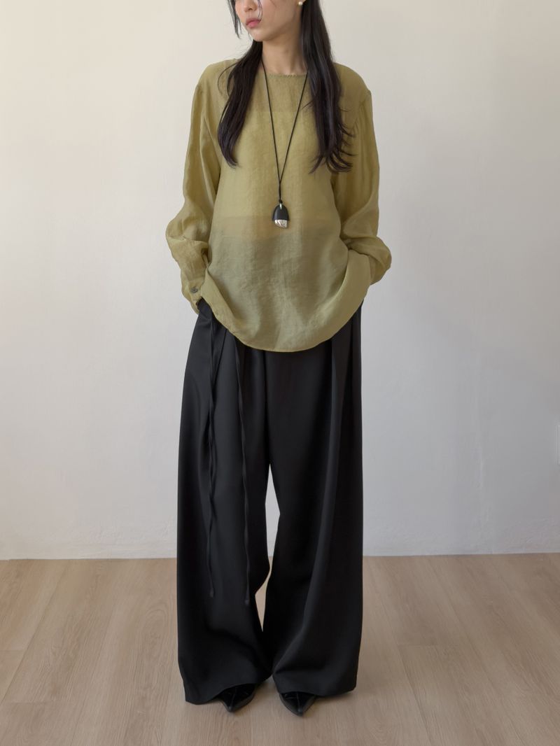 Vinua Unbalance Wrap Wide Slacks