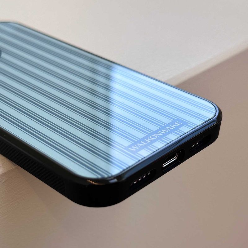 [Magsafe glass] Stripe case(green)