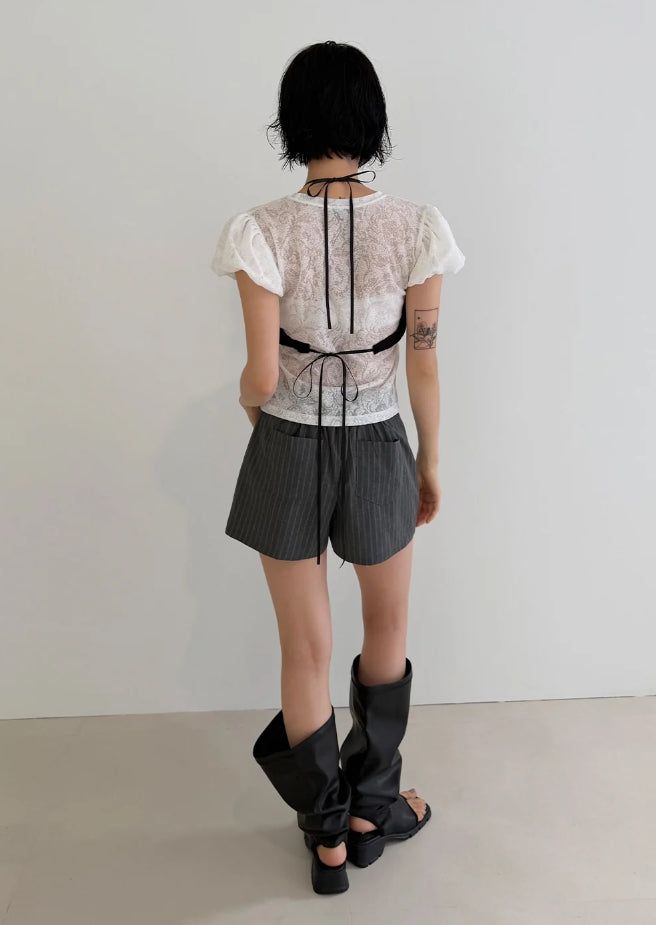 LEATHER THONG SLOUCH BOOTS