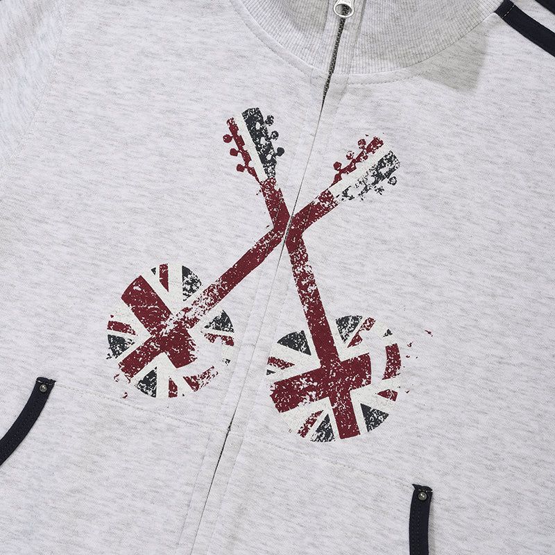 UNION JACK JERSEY ZIP UP [MELANGE GRAY]
