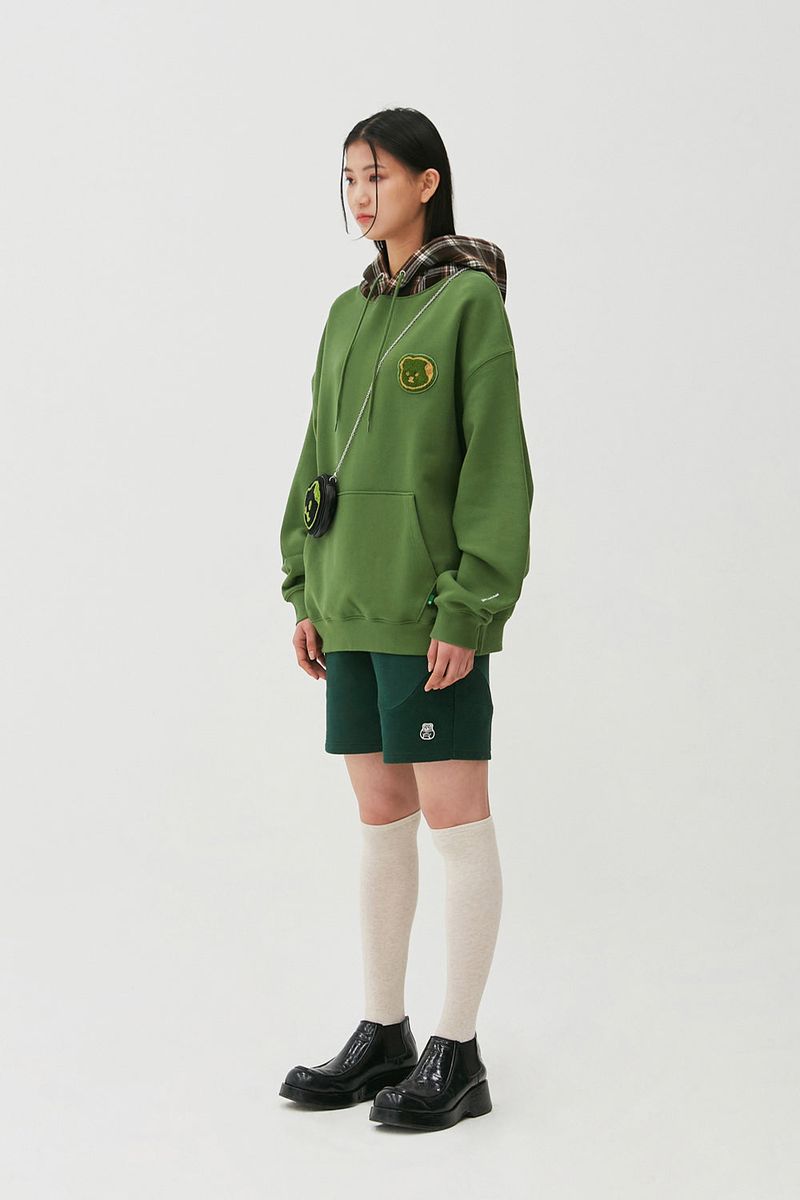 T.D BEAR Wappen Hoodie_Olive