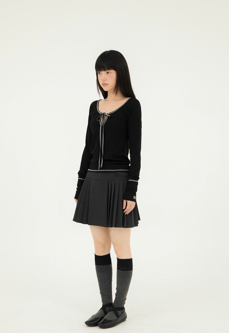 STITCH RIBBON T BLACK