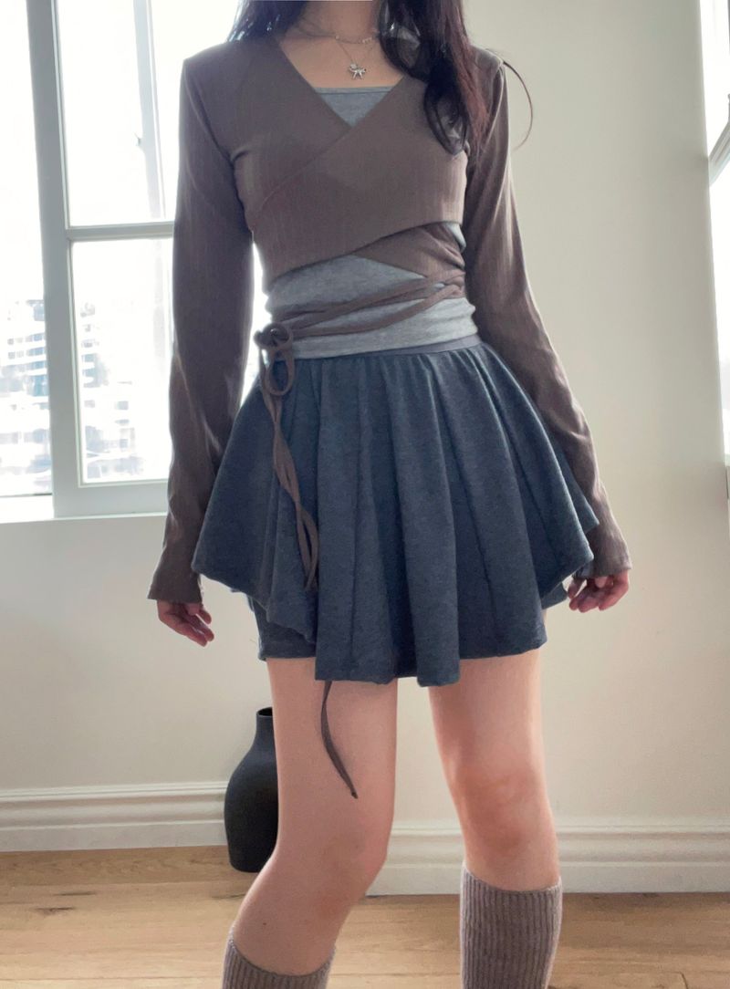Romantic flared ballet pantskirt