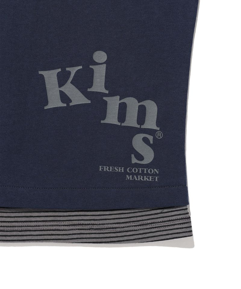 Muse Stripe Layered Tee Navy (KIB6MFT520A)