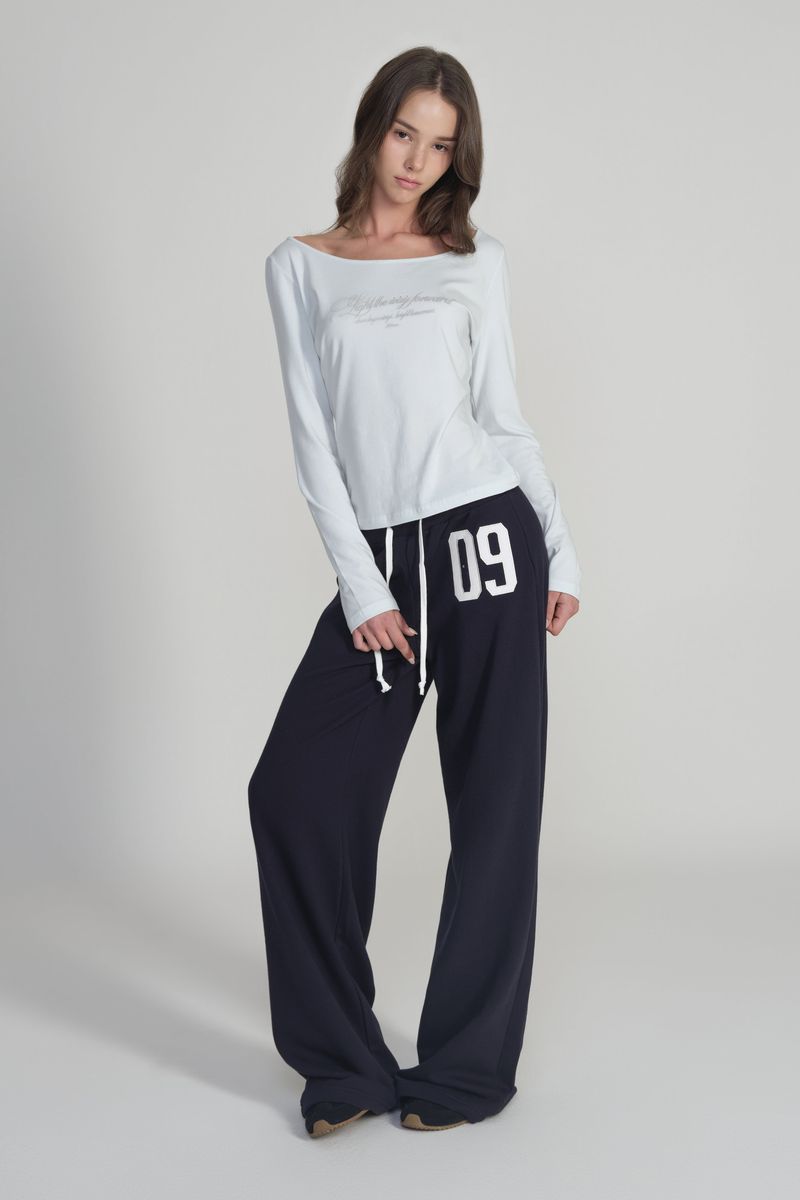 Kleesier(クリーシーア)の「09 Numbering straight pants, Navy(Pants)」