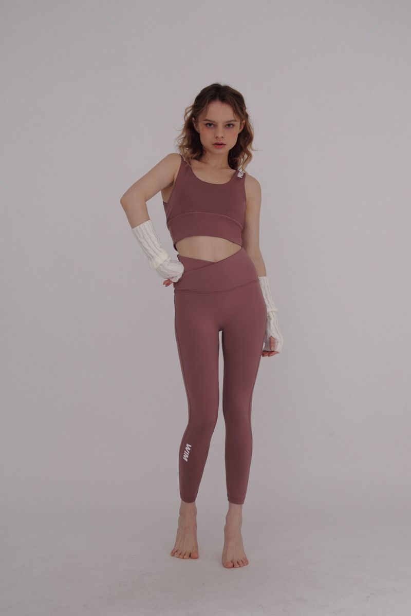 DOUBLELAP LEGGINGS- mauve pink