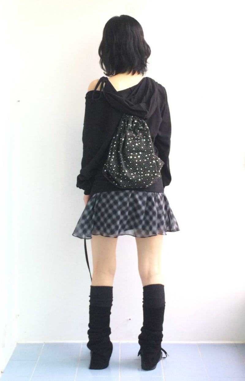 Blooming Check Chiffon Skirt