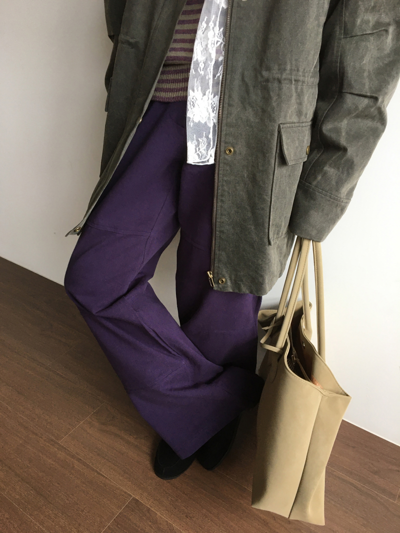 Tri-semi bootcut pants (3color)