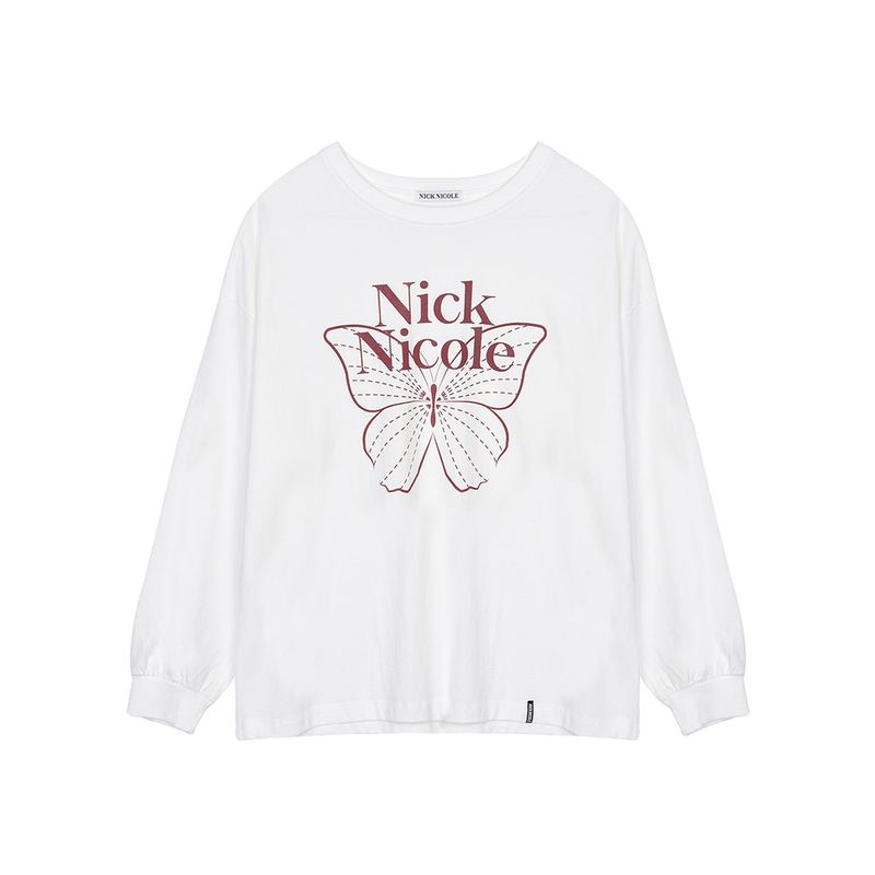 BUTTERFLY SIGNATURE LS TOP_WHITE SILVER