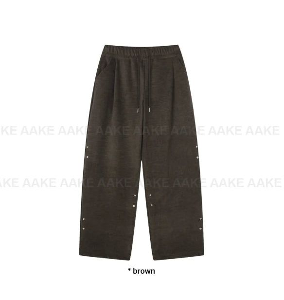 VELVET SNAP WIDE PANTS