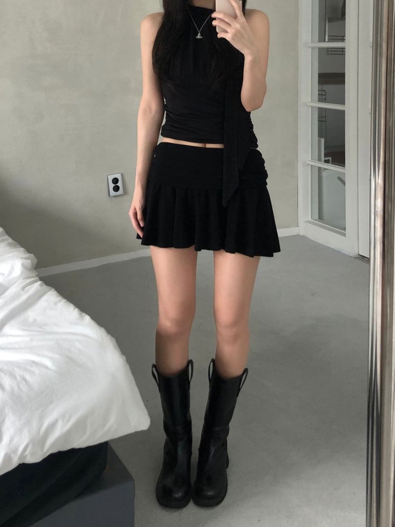 ダイスフレアミニスカート(2 colors)